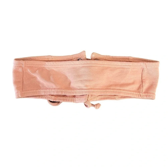 ASOS Peach Pink Crop Tube Top Size 2 Lace Up Front Grommet Spring Summer Cropped - Picture 2 of 3